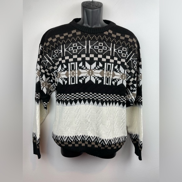 Vintage Fair Isle sweater 80s 90s mens small Northwest Territory made in Canada - Picture 1 of 8
